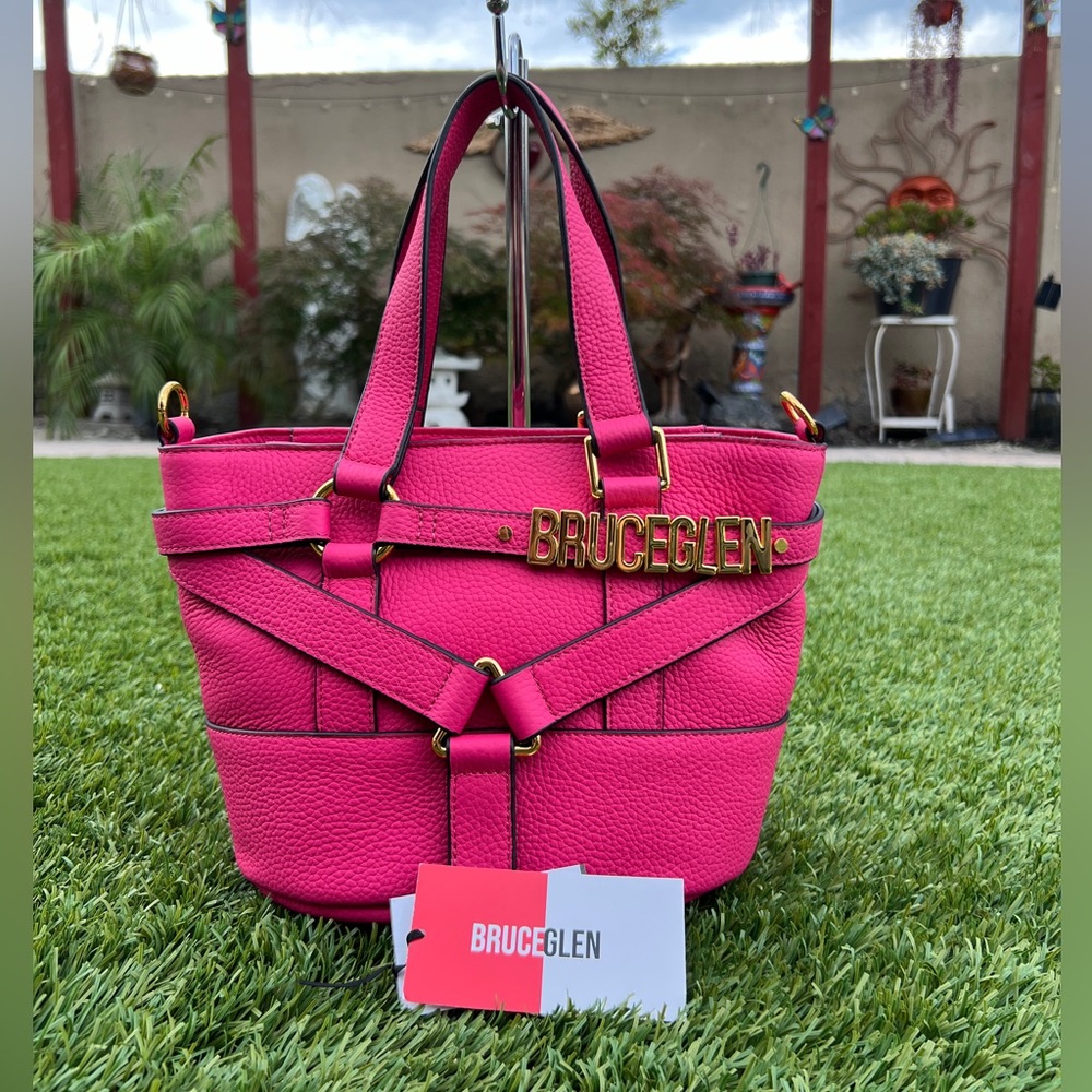 BruceGlen Mini Harness Tote Bag HOT PINK LEATHER